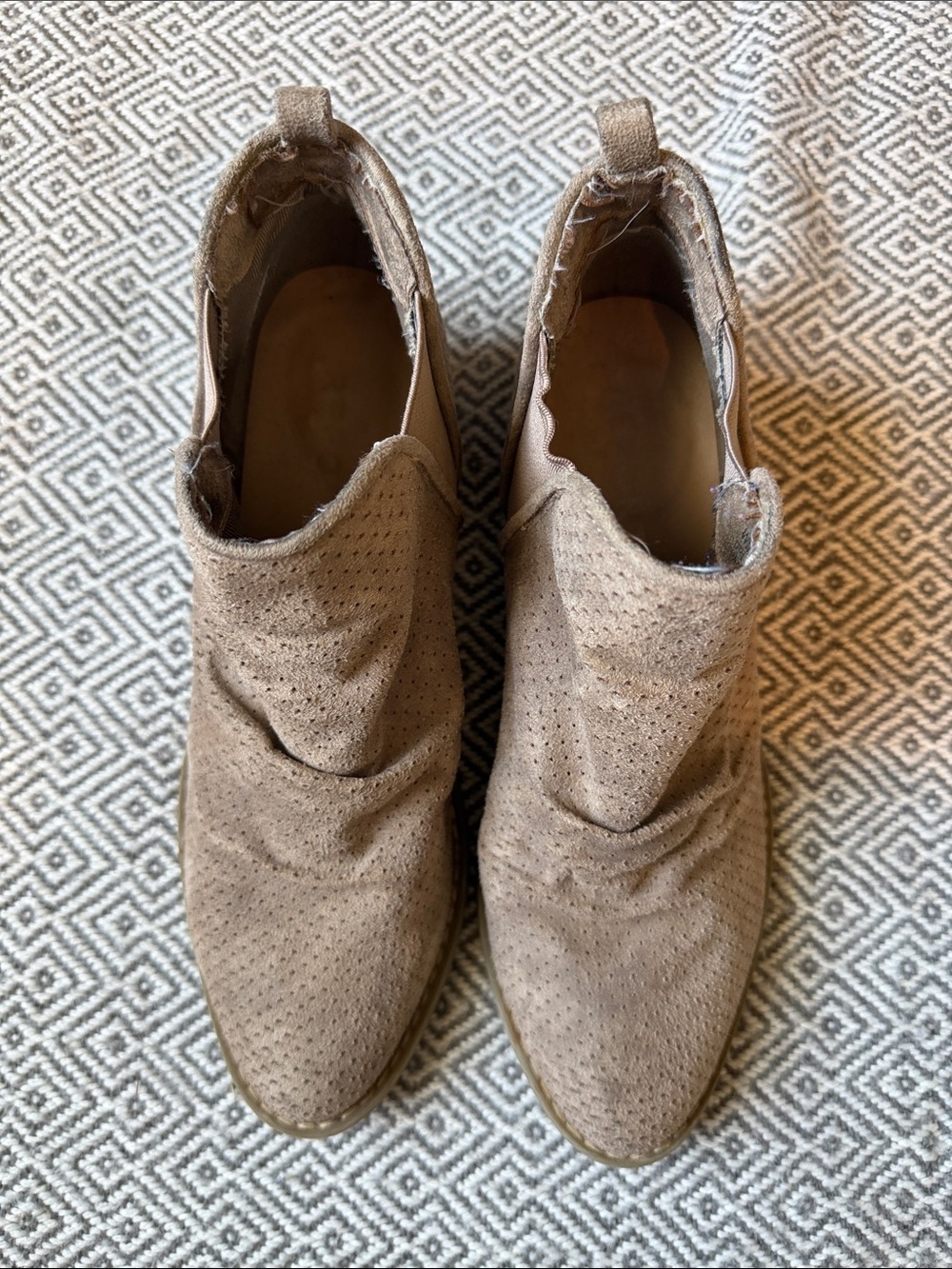Report Women’s Suede Perforated Slip-On Ankle Boots - Taupe - Picture 4 of 16